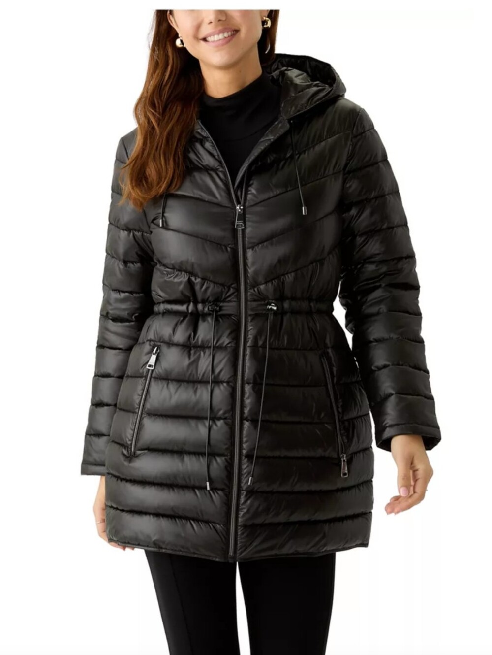 DKNY Women's Packable Mid Length Puffer Jacket